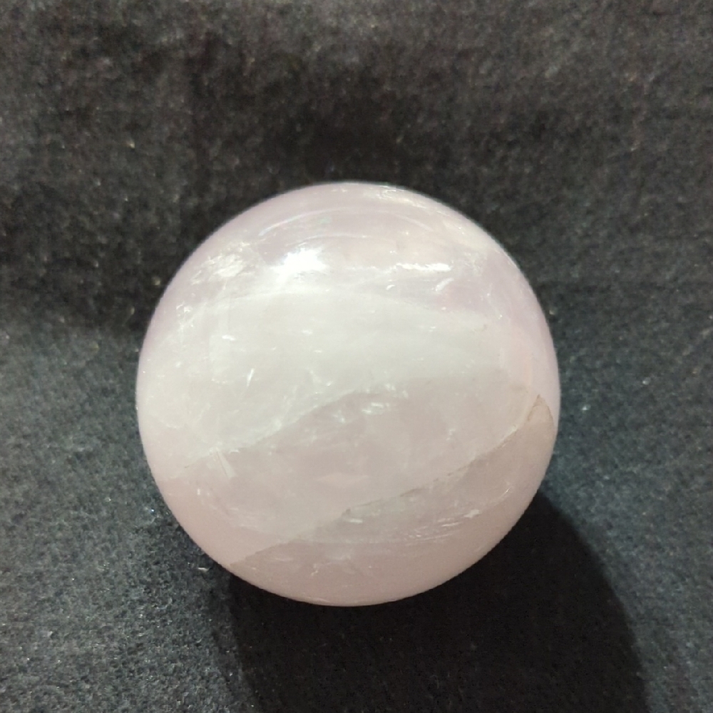 Pastel Pink Rose Quartz Gemstone Translucent Crystal Sphere - 384 Grams